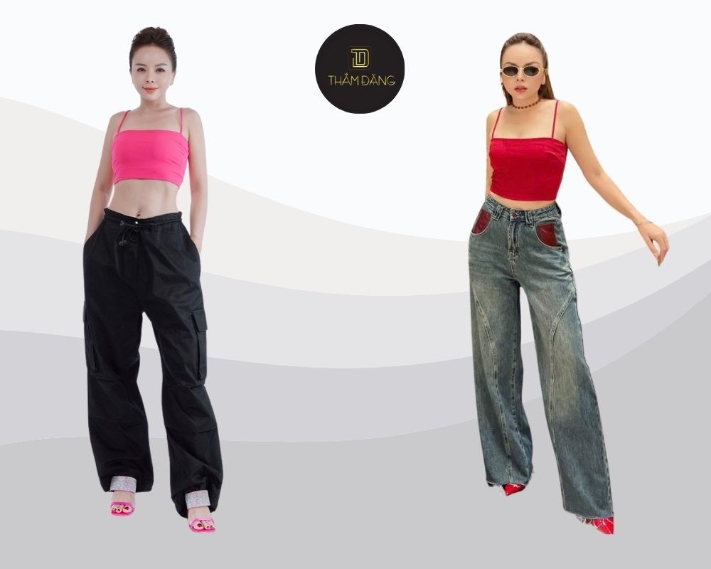 cách phối đồ với quần ống rộng cho người lùn cao hơn