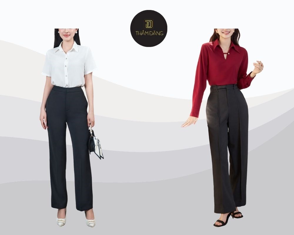 cách phối quần tây áo sơ mi nữ đẹp