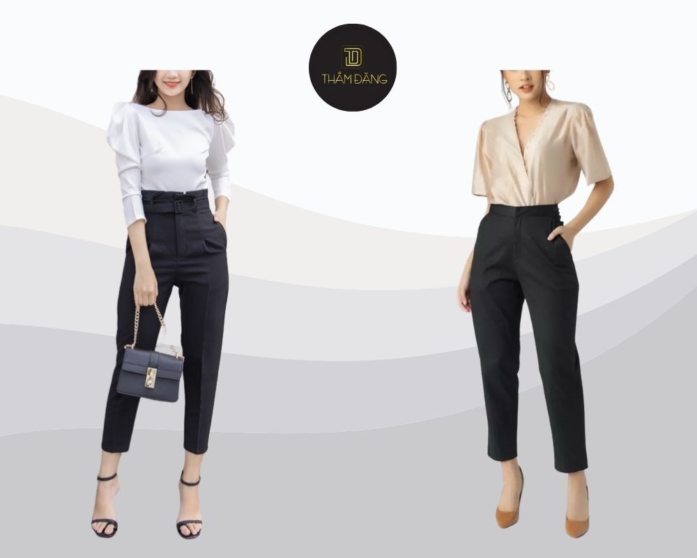 cách phối quần tây áo sơ mi nữ công sở