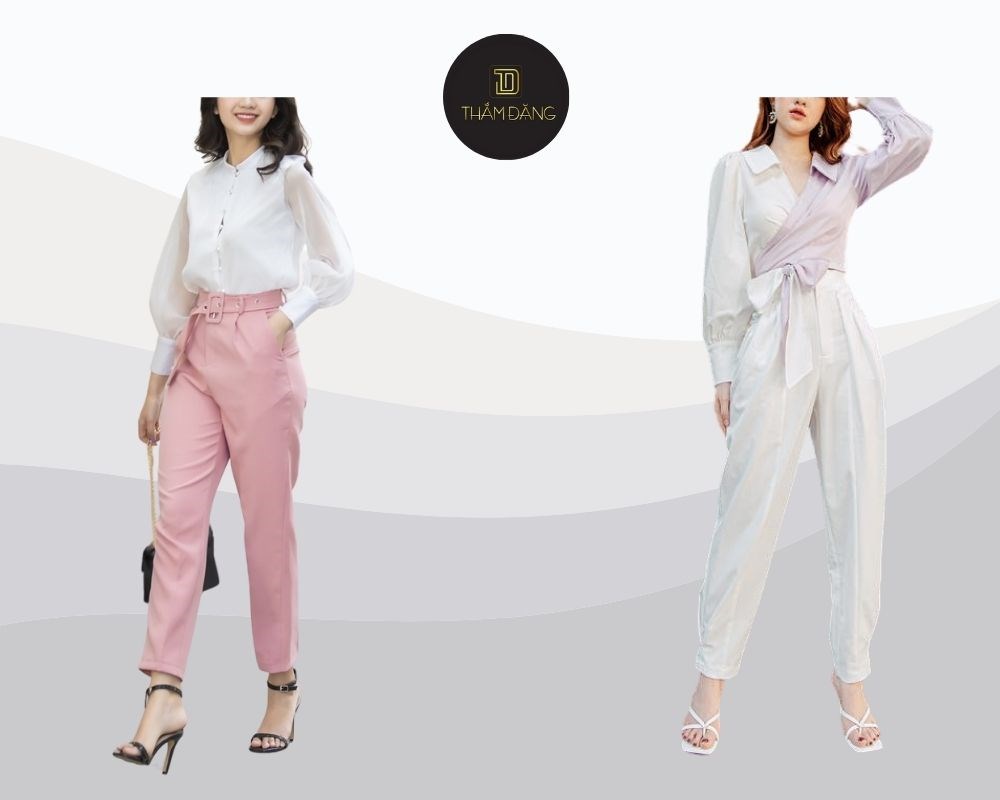 cách phối quần tây áo sơ mi nữ phong cách