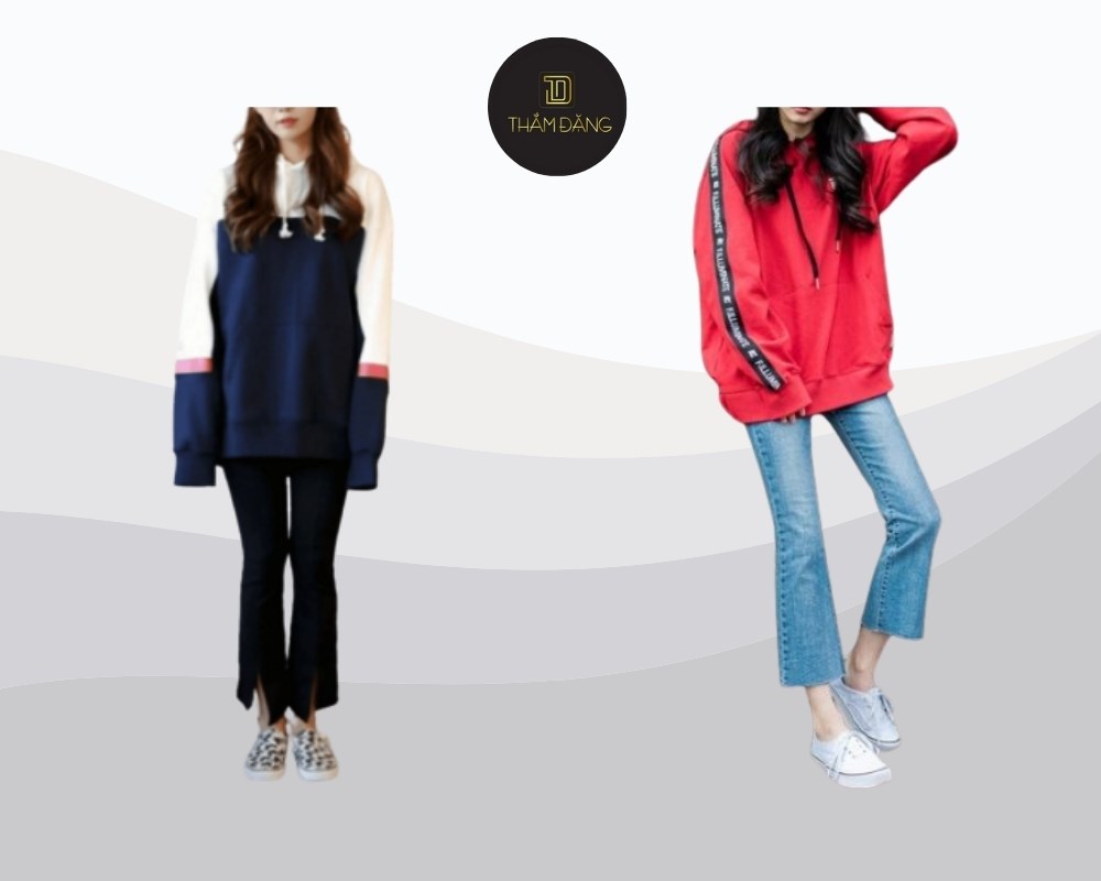 chân cong có nên mặc quần ống loe phối hoodie