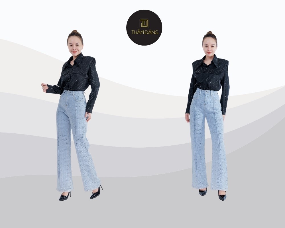 chân cong có nên mặc quần ống loe cùng áo sơmi