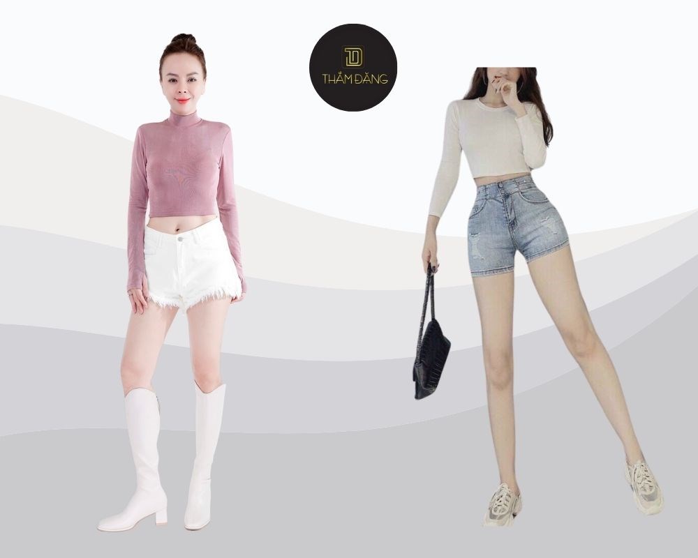 chân ngắn đi biển mặc gì thời trang