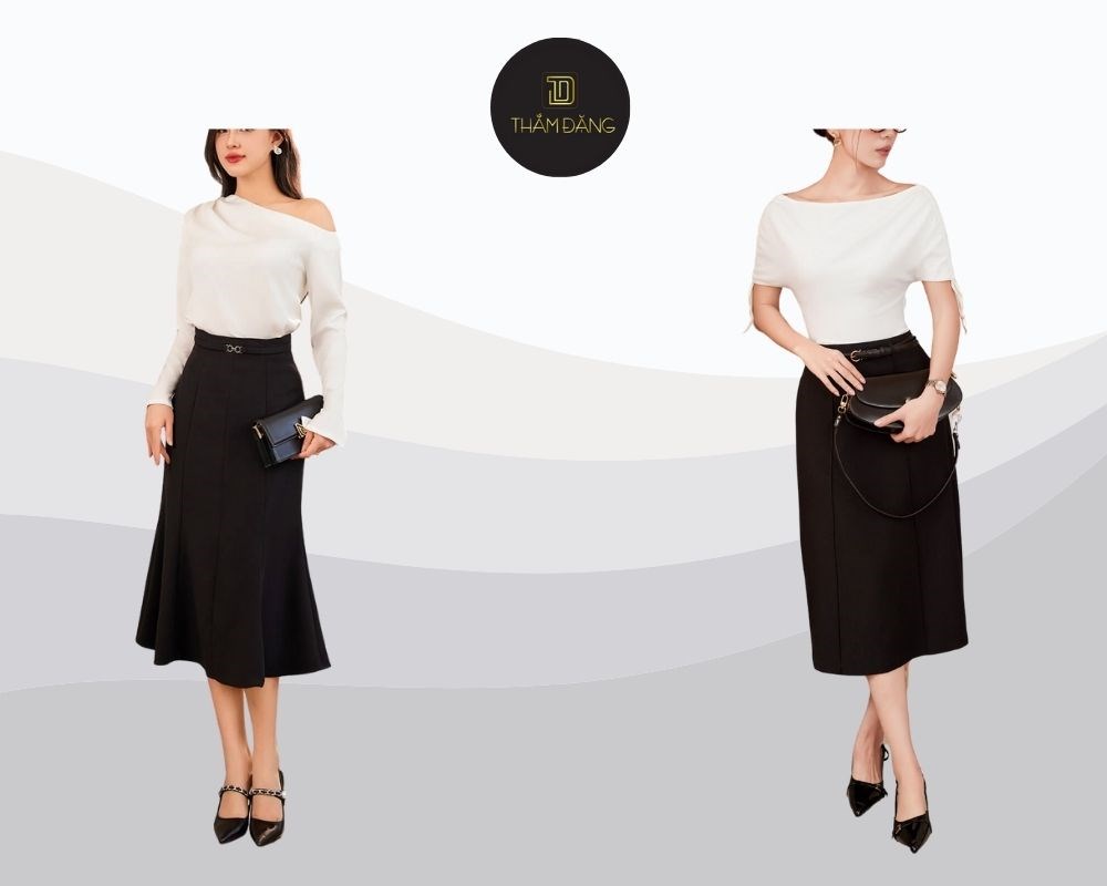 Chân to nên mặc quần gì với set đồ trắng