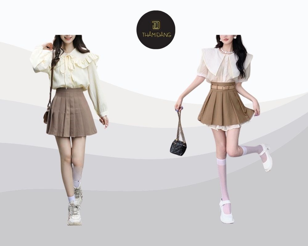 Blouse là loại áo phối với chân váy tennis tạo vẻ ngoài nữ tính