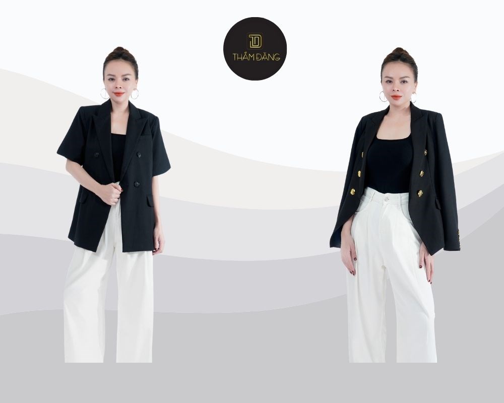 chân vòng kiềng mặc quần dáng suông