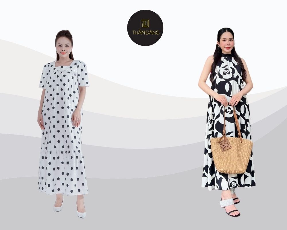 chubby girl mặc váy maxi