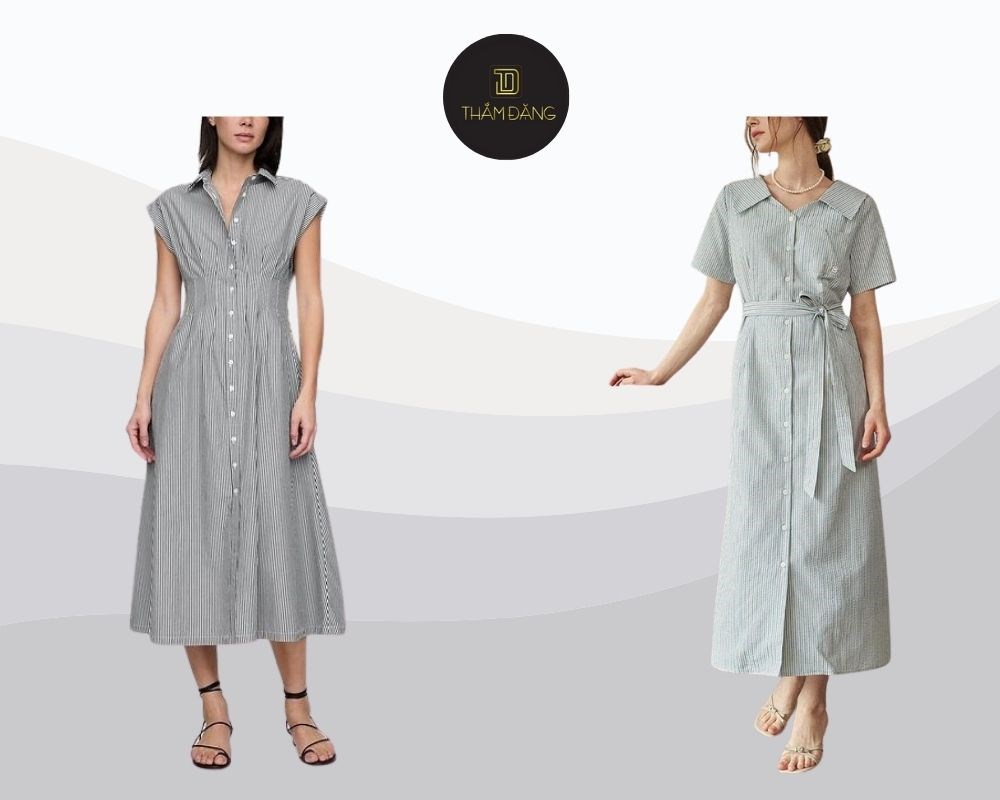 đầm sơ mi phong cách cottagecore