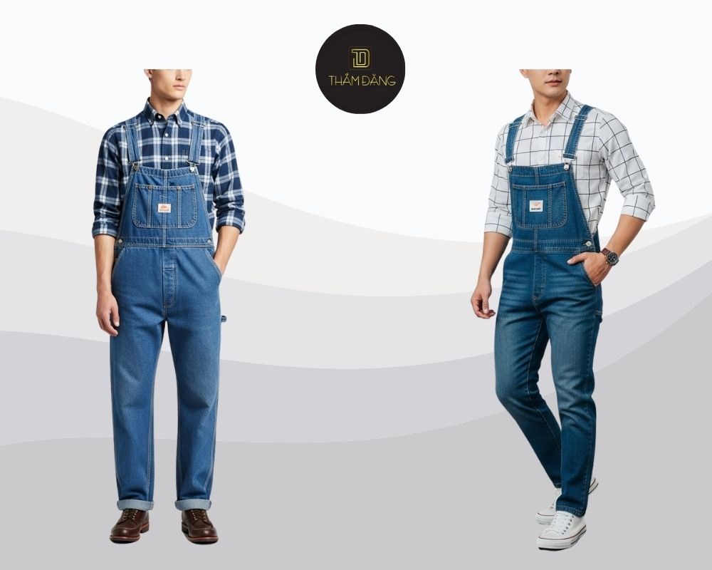 quần yếm denim phong cách cottagecore