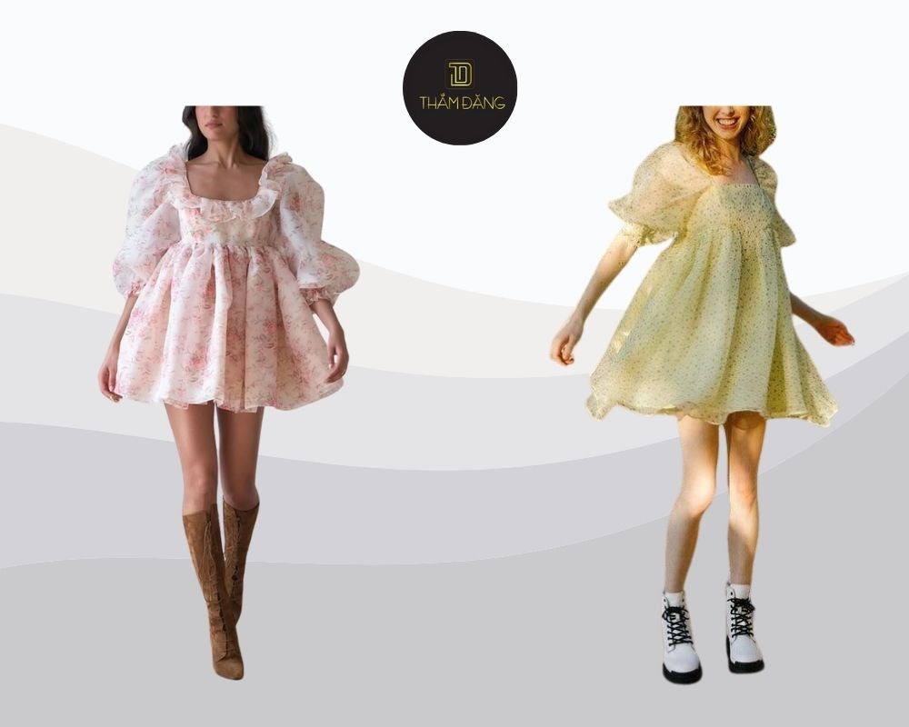 đầm babydoll phong cách cottagecore