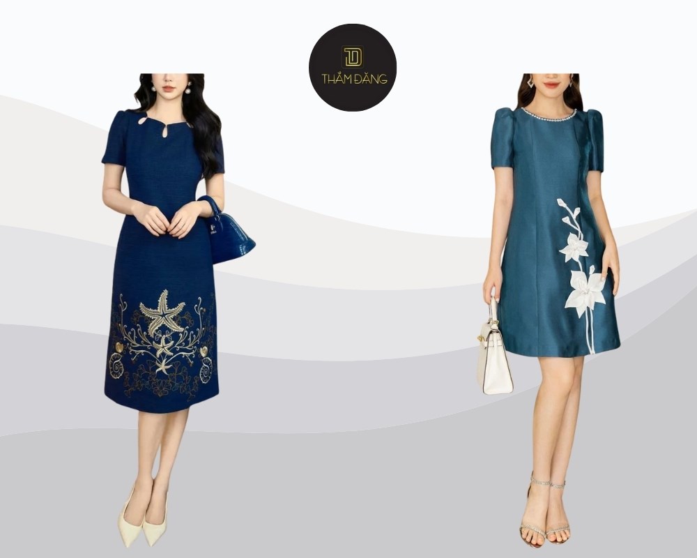 Đầm suông quý phái là lựa chọn hoàn hảo giúp các mẹ vừa thoải mái vừa thanh lịch trong ngày vui của con