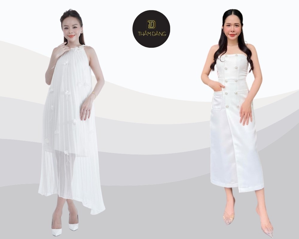 Váy dài thanh lịch, kín đáo với gam màu pastel nhẹ nhàng là lựa chọn hoàn hảo cho lễ dạm ngõ.