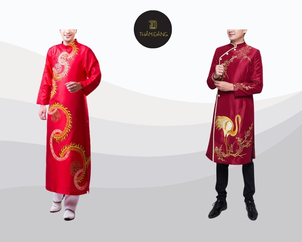 Áo dài nam truyền thống, sự kết hợp hoàn hảo giữa lịch lãm và trang trọng, tôn vinh vẻ đẹp văn hóa trong ngày trọng đại
