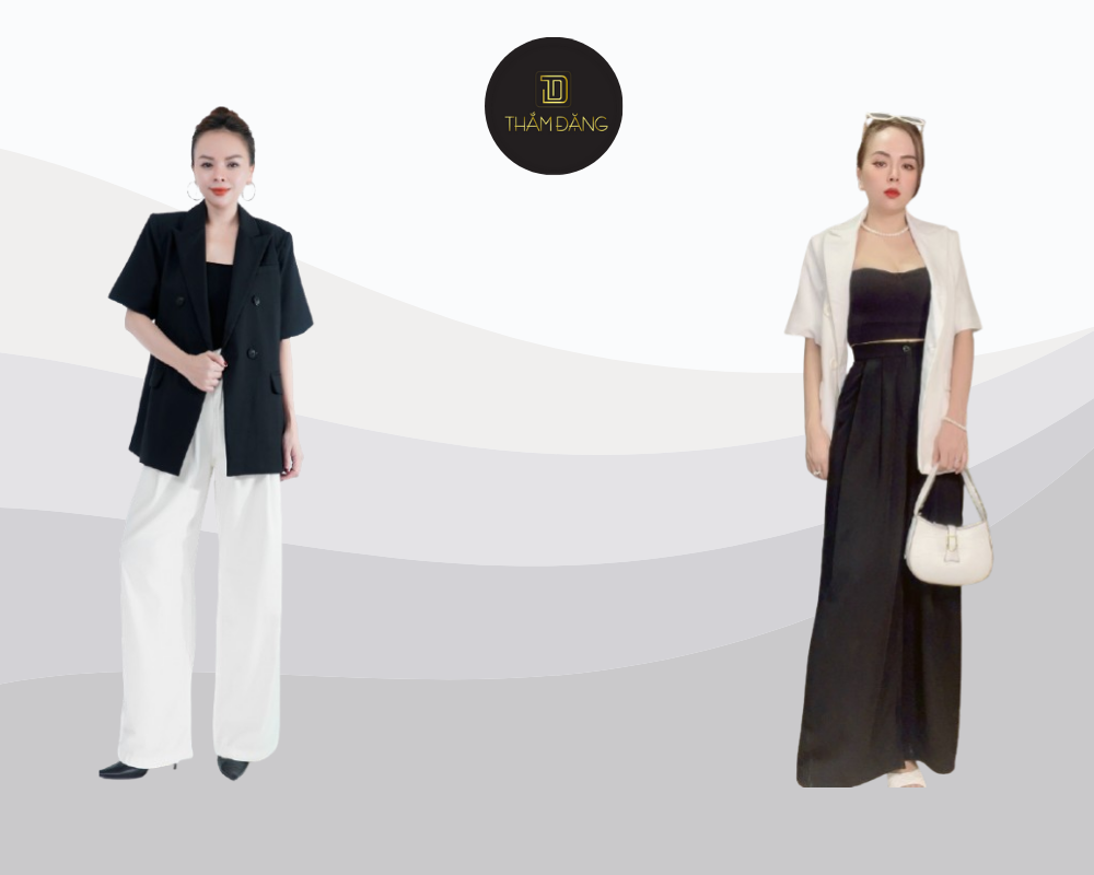 Dáng hình chữ nhật nên mặc gì? Hãy thử mặc áo blazer với quần culottes