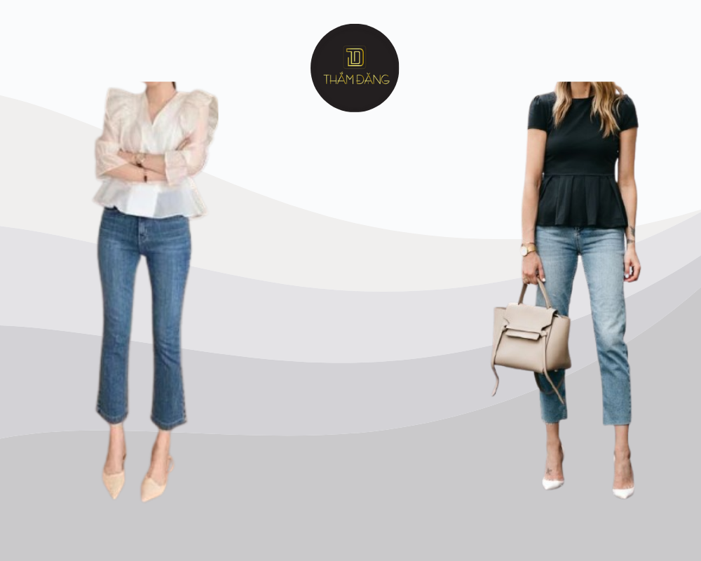 Dáng hình chữ nhật nên mặc gì? Áo peplum với phần eo bó và phần tà xòe từ ngang eo xuống là lựa chọn tuyệt vời