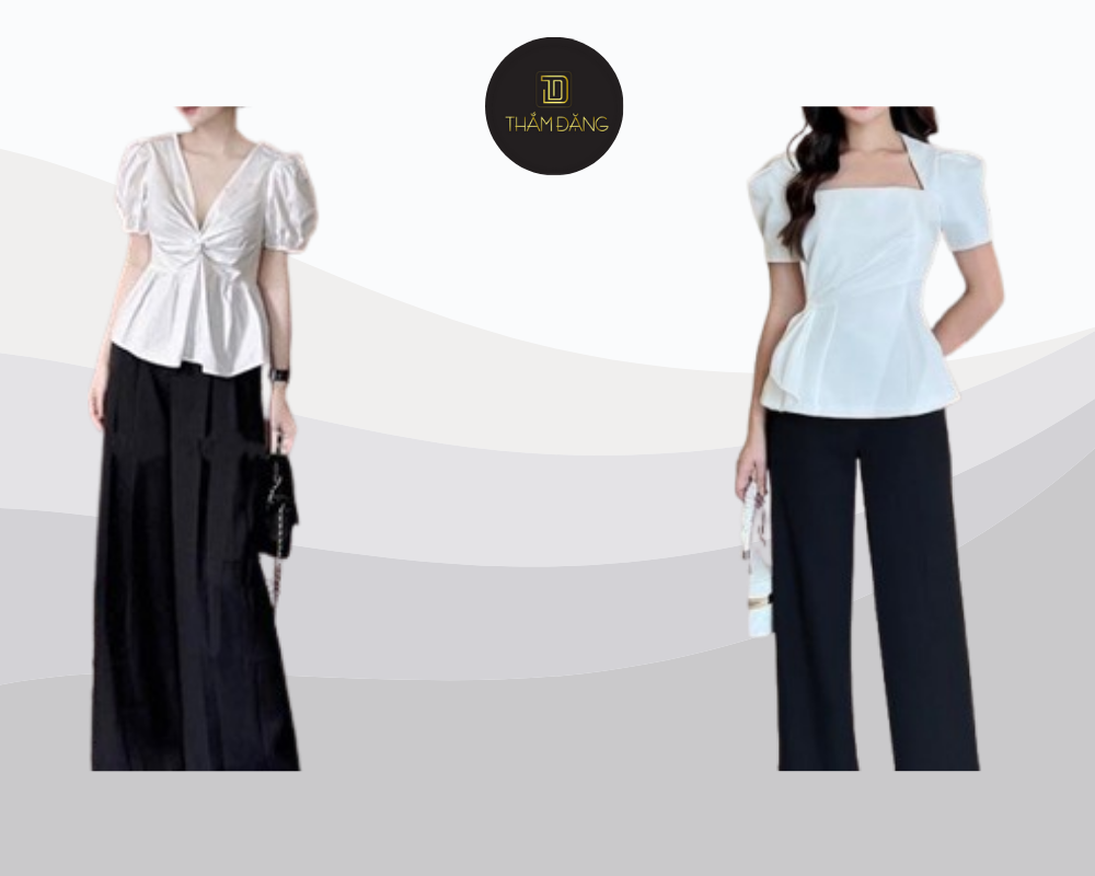 Áo peplum với phần bèo nhún ở eo là thiết kế như sinh ra dành cho dáng quả lê