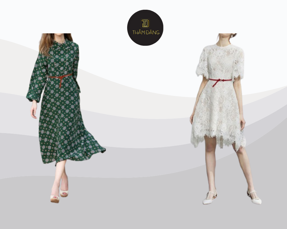 Đầm suông với họa tiết nhỏ tạo hiệu ứng thị giác làm 