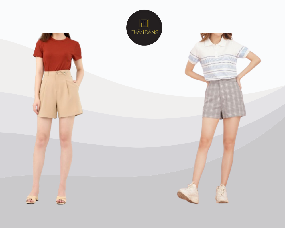 Áo phông basic đơn giản kết hợp quần short cạp cao tạo nên set đồ năng động, trẻ trung