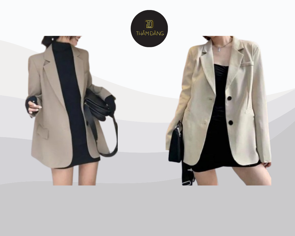 Sự kết hợp giữa blazer cấu trúc tốt và đầm ôm nhẹ tạo nên vẻ ngoài thanh lịch, chuyên nghiệp
