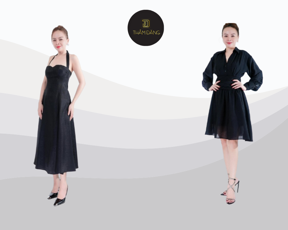 Phối đầm xòe chiết eo là lựa chọn hoàn hảo cho thân hình tam giác ngược