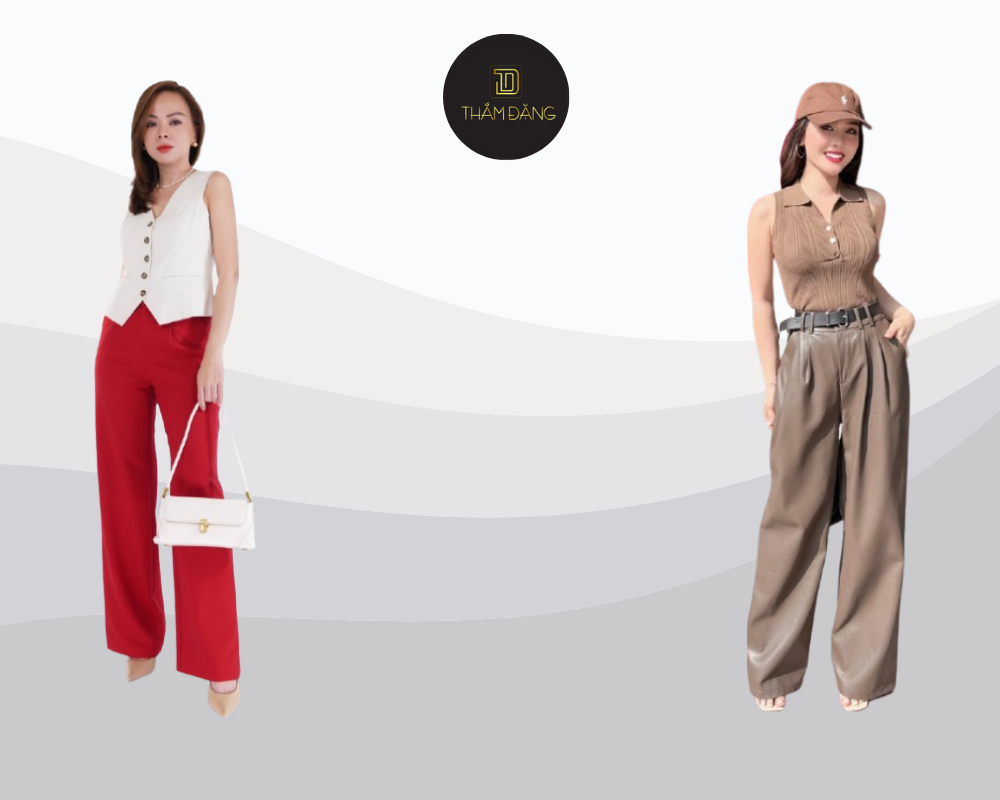 Dáng người tam giác ngược mặc gì? Phối áo gile lót sau cùng quần tây suông tạo nên vẻ ngoài công sở hiện đại, thanh lịch