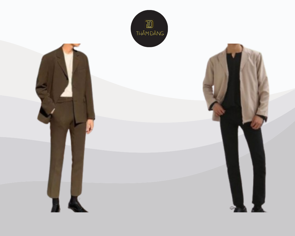 Nam giới có dáng tam giác ngược nên chọn áo slim-fit, cổ V hoặc polo để tôn dáng