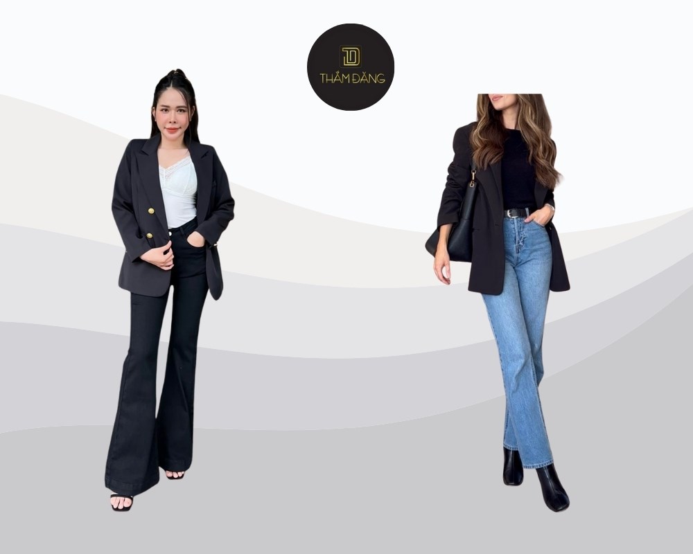 Nếu chưa biết đi phỏng vấn mặc gì, hãy thử mặc blazer kết hợp quần jeans tạo phong cách smart casual, vừa chuyên nghiệp vừa năng động