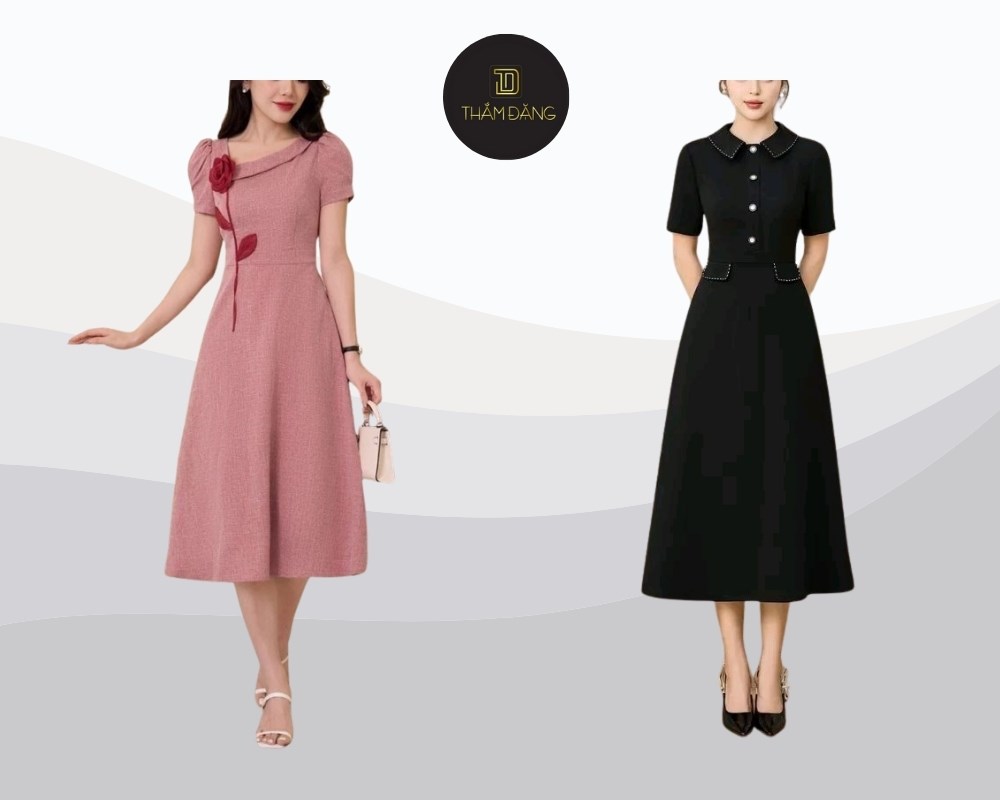 Đầm liền thân suông hoặc chữ A tạo bộ trang phục đi phỏng vấn chuyên nghiệp, nữ tính và lịch sự cho phỏng vấn