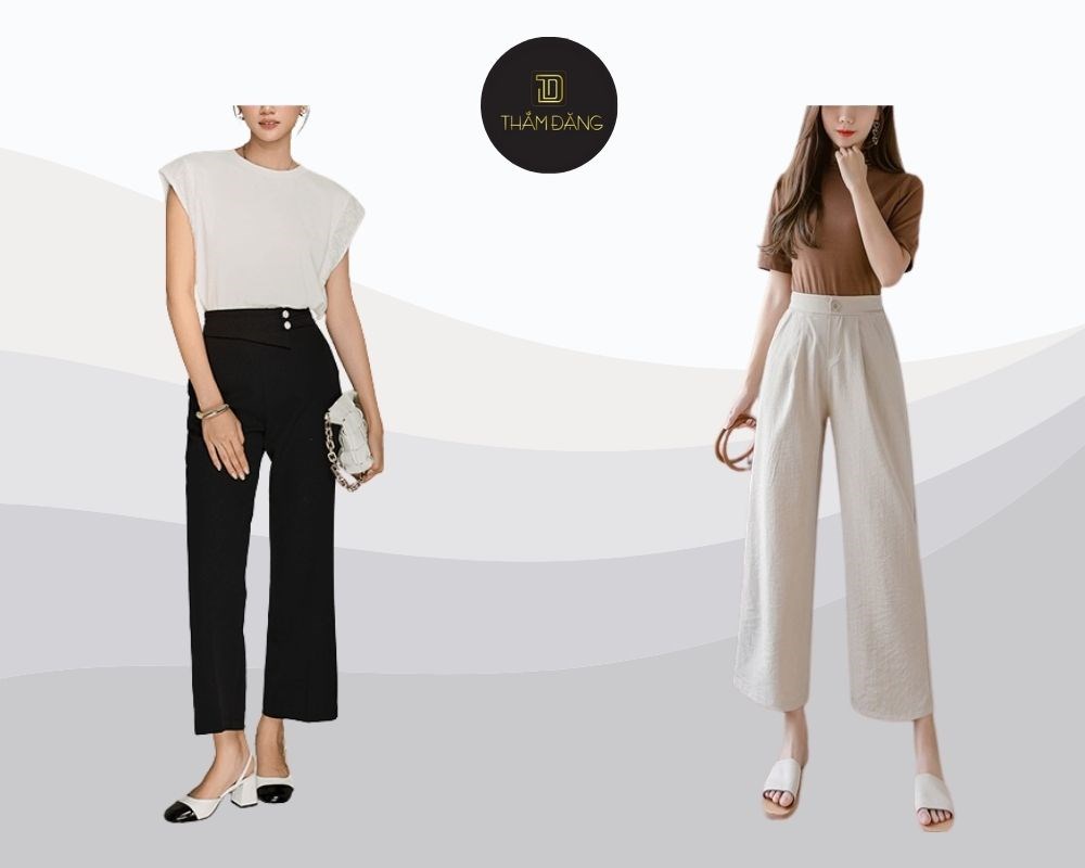 Kiểu quần tây nữ đẹp cho người thấp thanh lịch