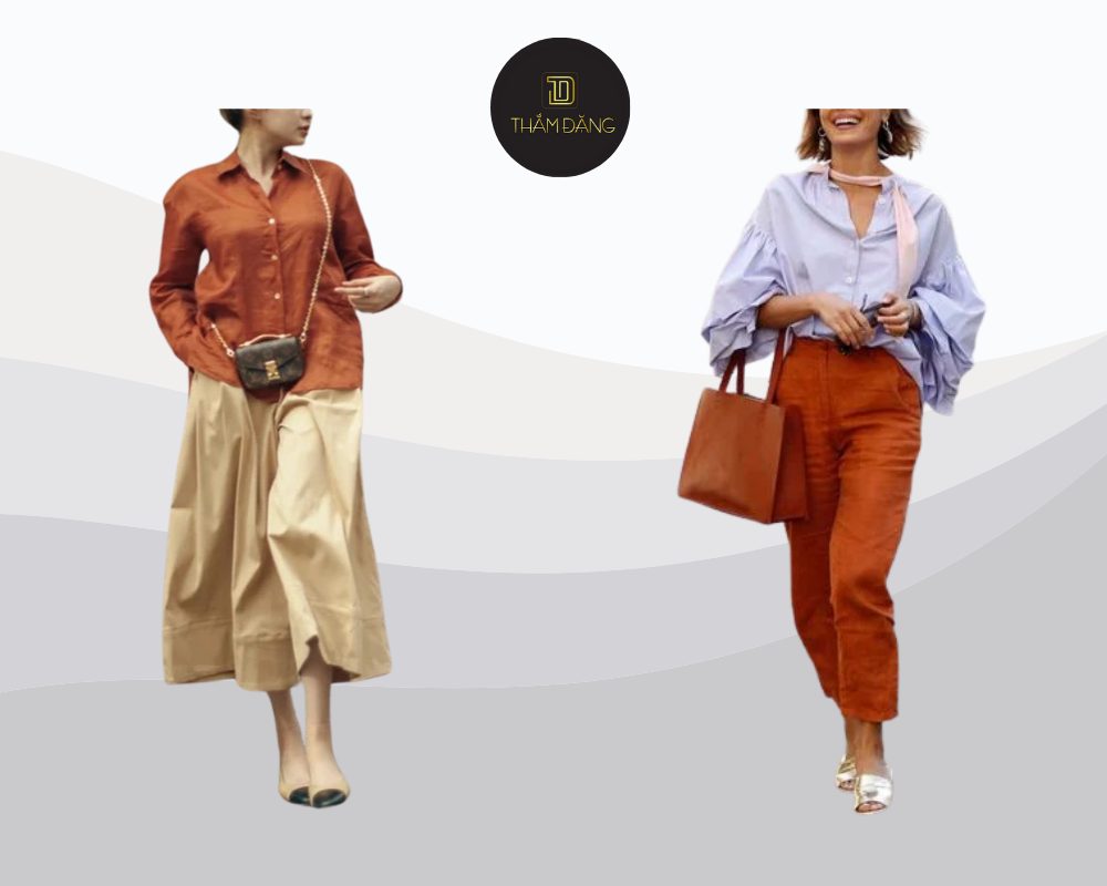 Màu cam đất là màu mang đến vẻ sang trọng, ấm áp và dễ dàng phối đồ cho mọi phong cách.