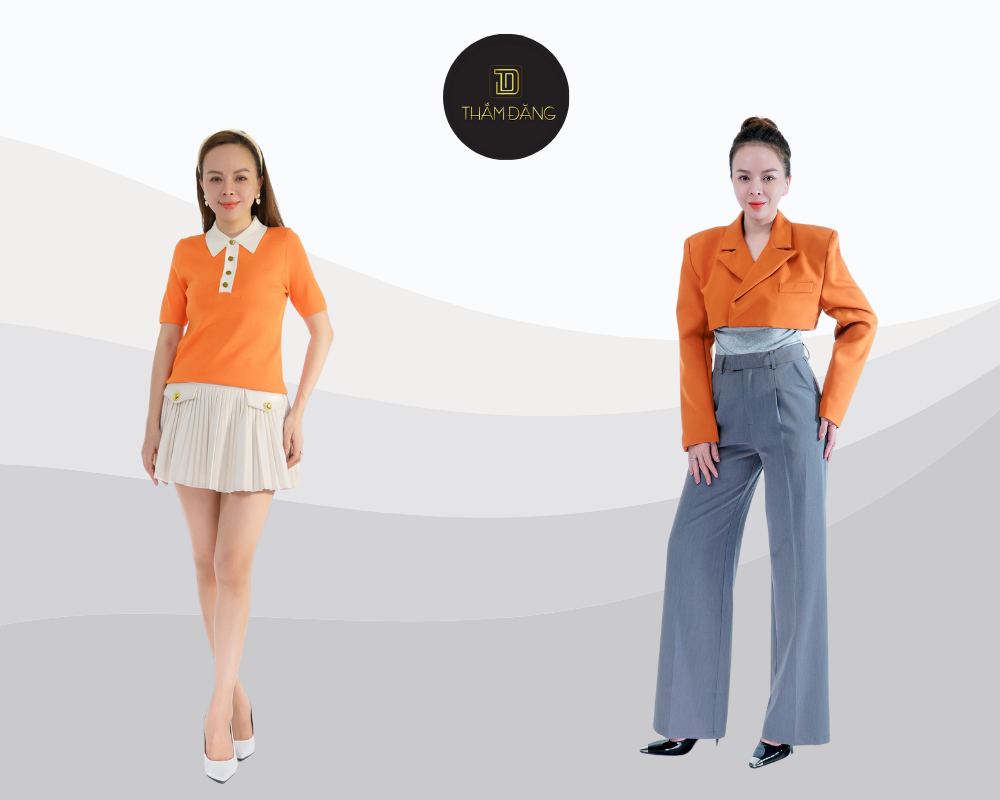 màu cam phối với màu gì đẹp