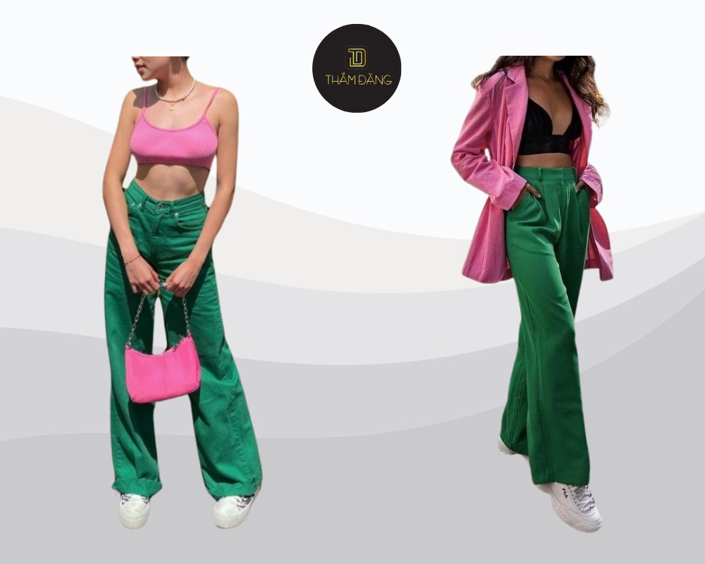 Sự kết hợp hoàn hảo giữa hồng cánh sen và xanh ngọc mang đến vẻ ngoài sang trọng, nổi bật và đầy cá tính