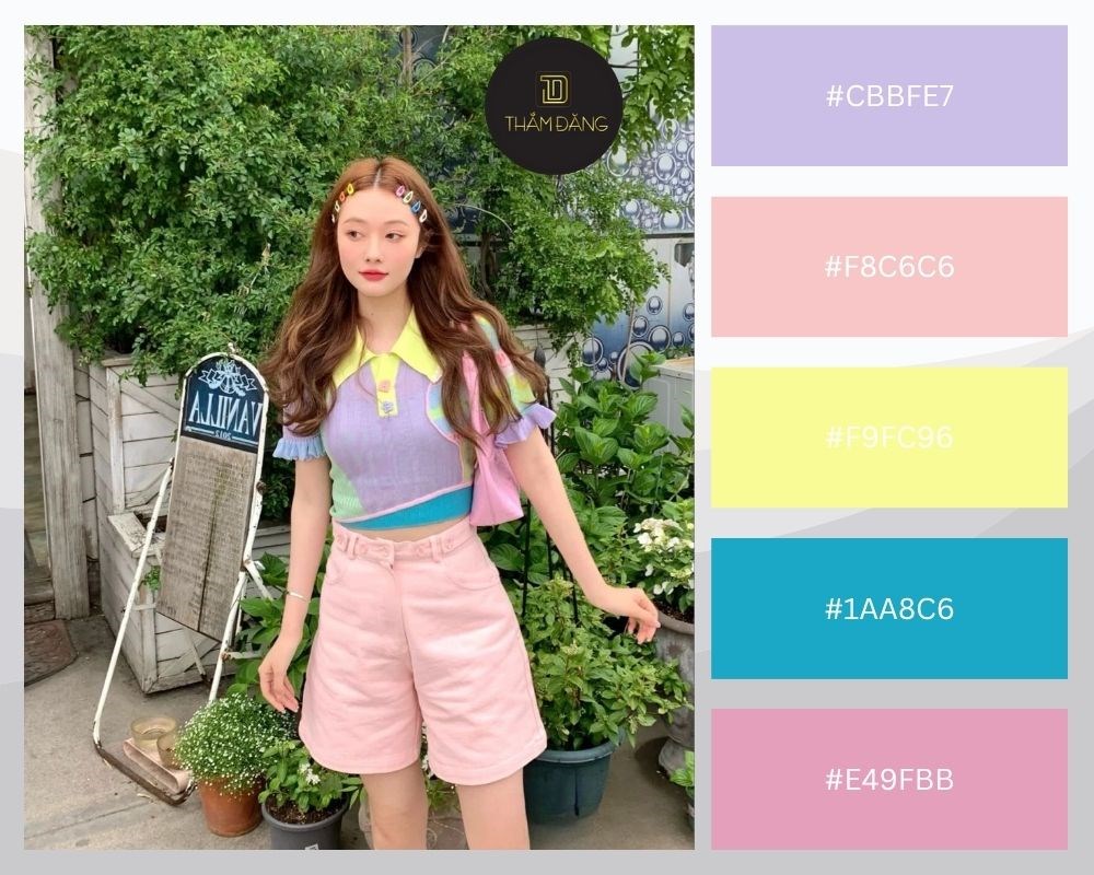 Phong cách kẹo ngọt tươi sáng, trẻ trung với màu pastel