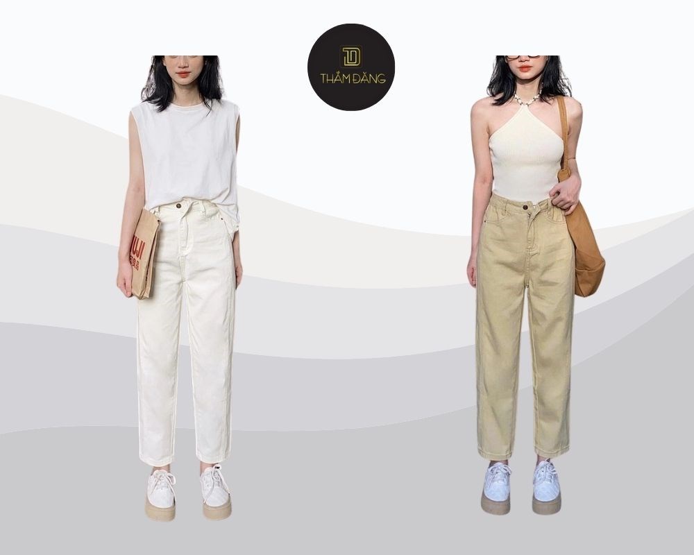 Mẫu quần baggy vải đẹp dáng rộng