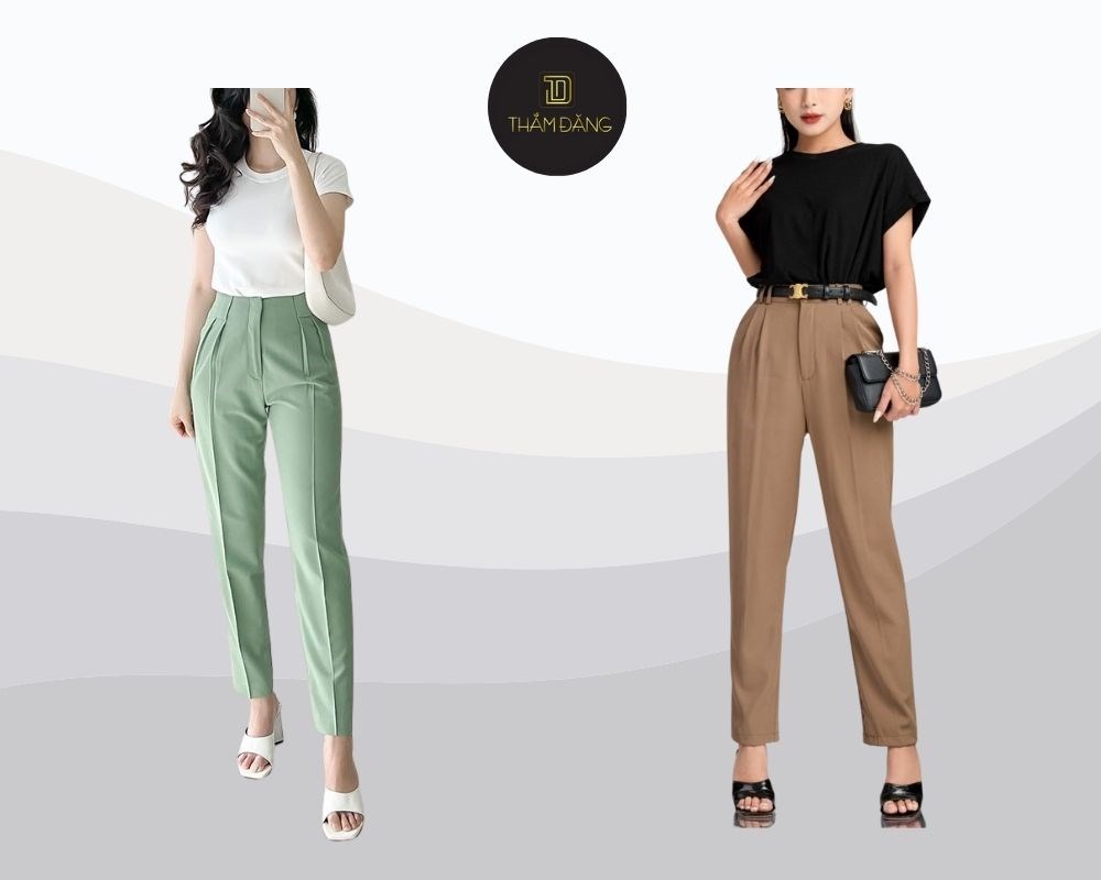 Mẫu quần baggy vải đẹp phối với ao thun