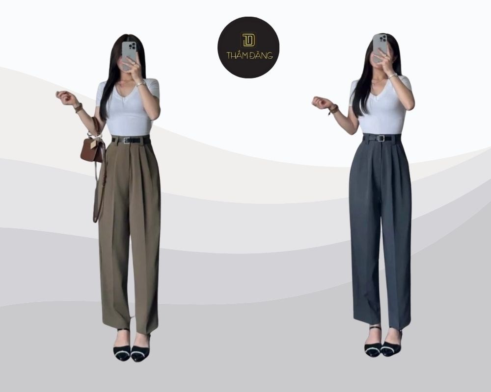 Mẫu quần baggy vải đẹp phong cách thanh lịch