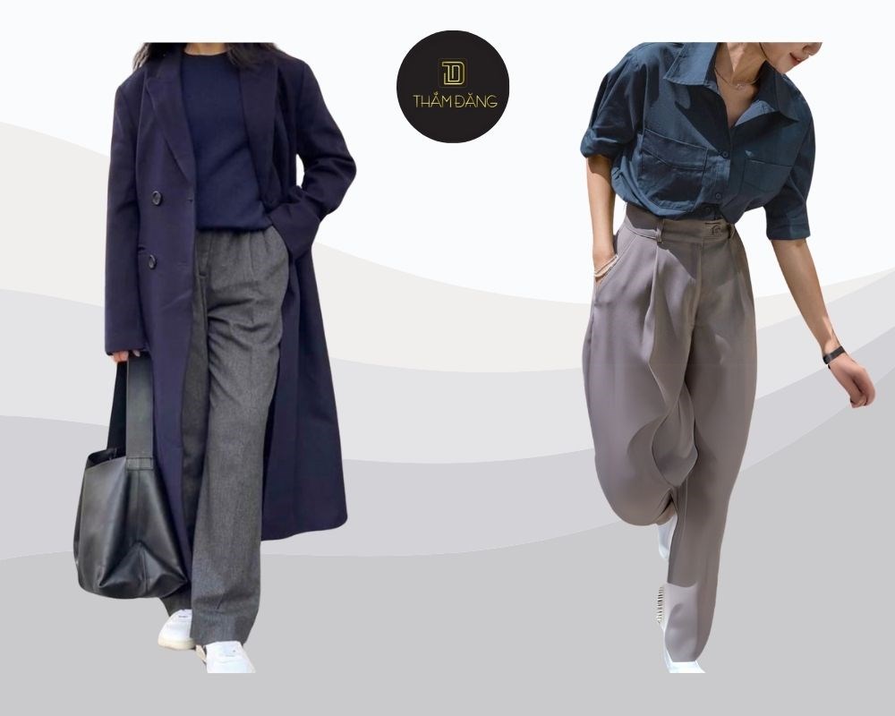 Màu xám mix với màu xanh navy mang đến sự trang nhã và đẳng cấp