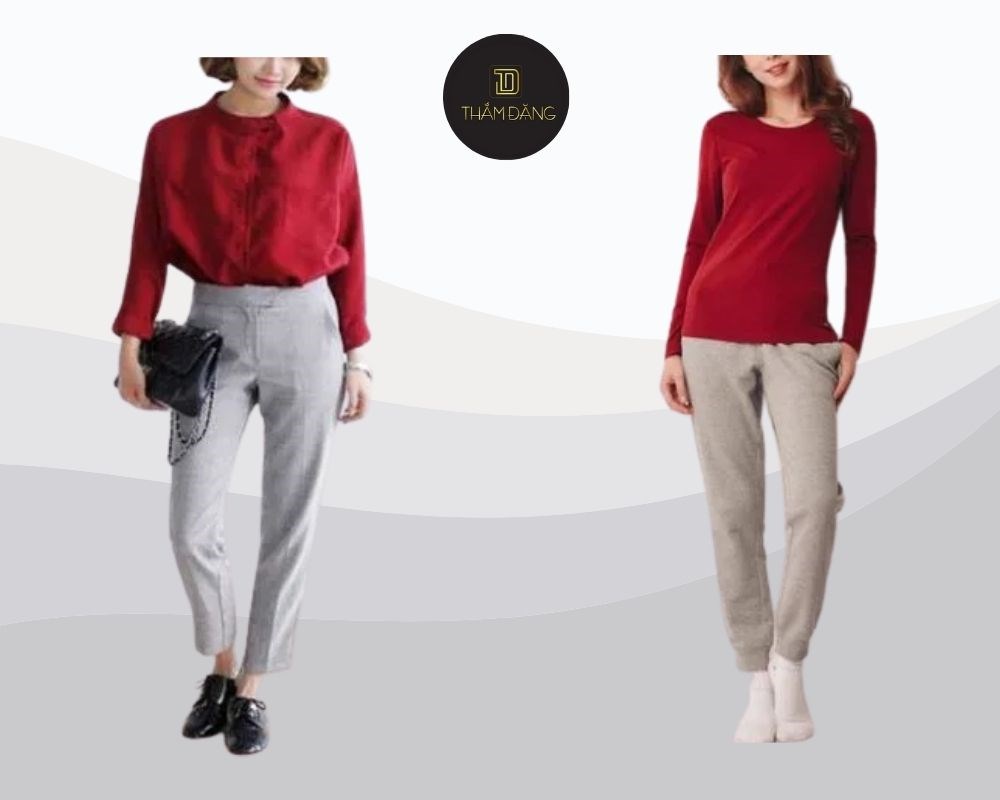 Màu xám nhạt mix cùng màu đỏ tạo điểm nhấn nổi bật và đầy quyến rũ