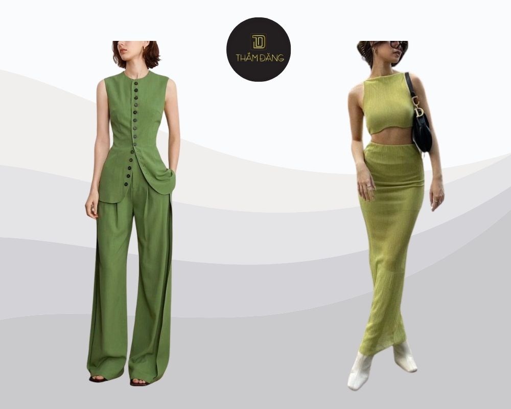 set đồ màu xanh cốm