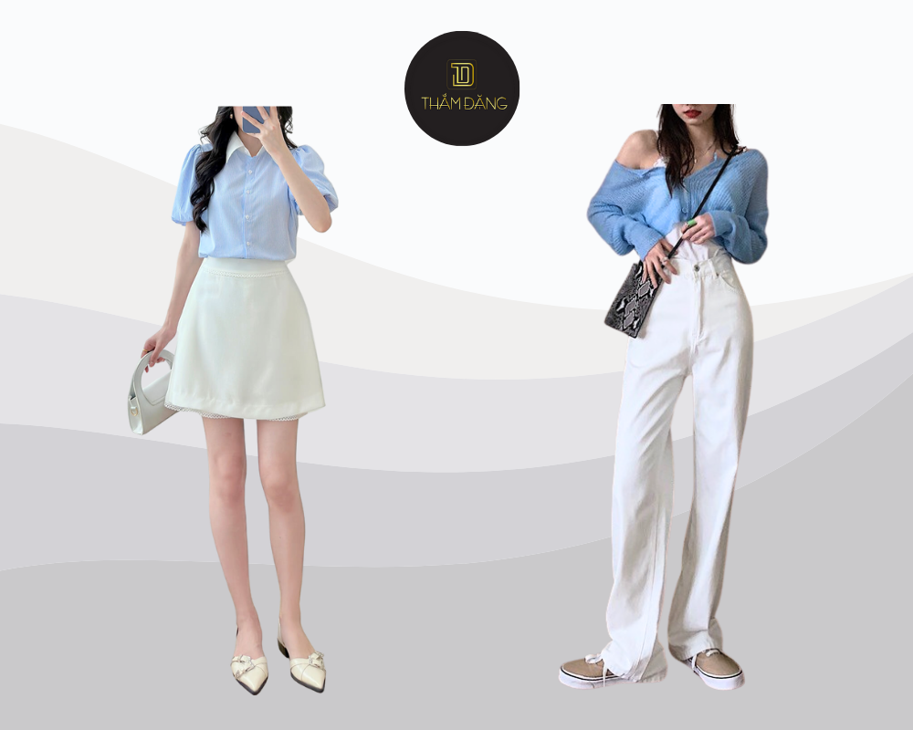 màu xanh nước biển hợp với màu gì giúp thanh lịch