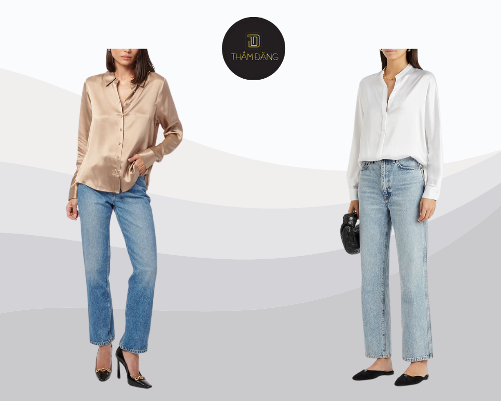 mix đồ đi đám cưới với quần jean quyến rũ