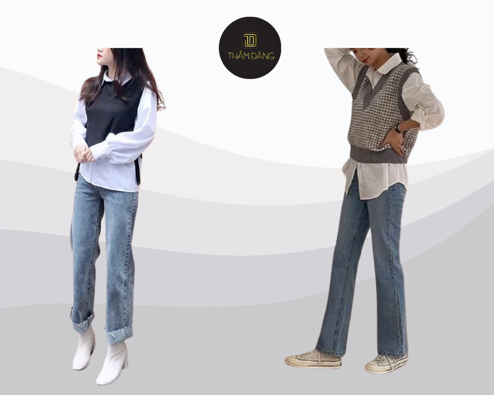 mix đồ đi dám cưới với quần jean hiện đại