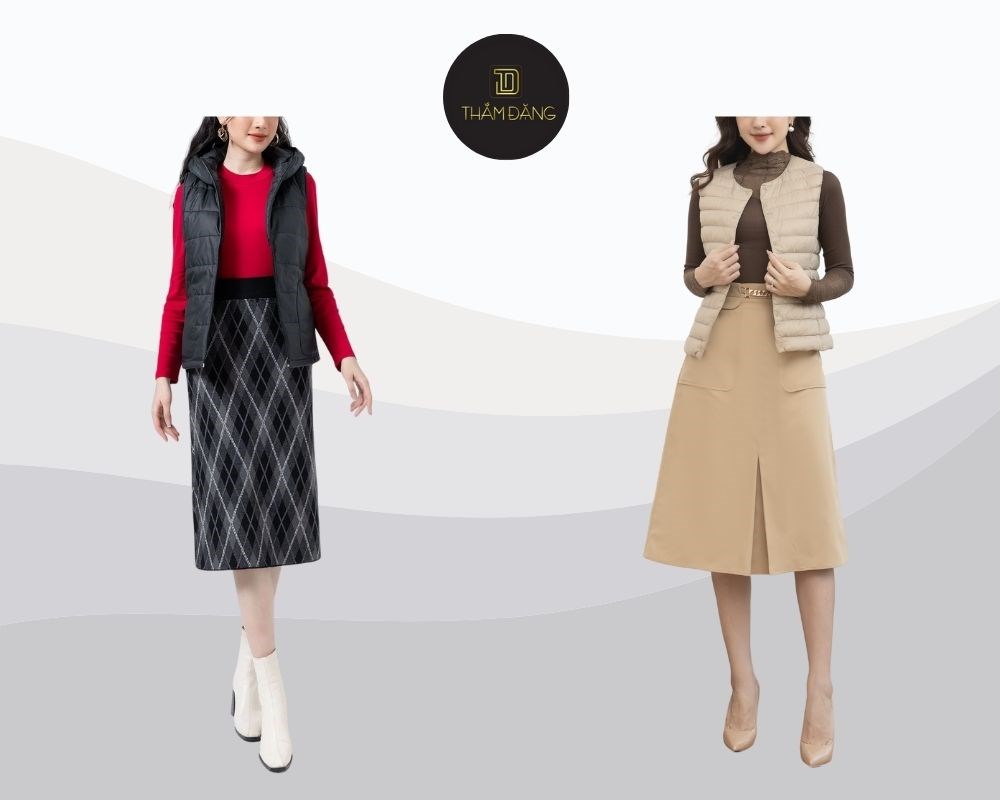 gile phao giữ ấm tôn vẻ nhẹ nhàng, nữ tính