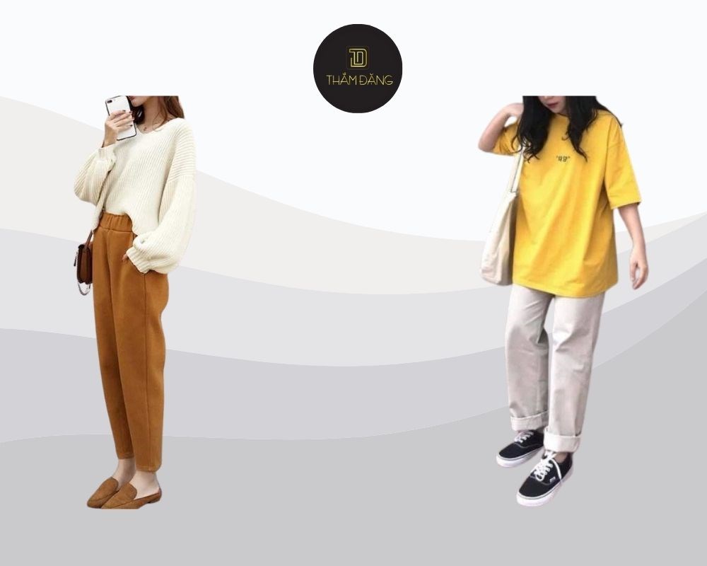 mông lép chân nhỏ mặc quần gì phong cách basic