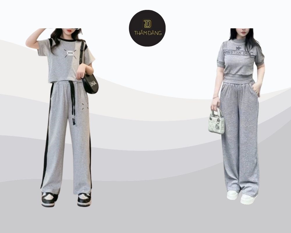 Những mẫu đồ bộ quần ống suông trẻ trung