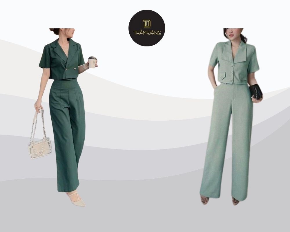 Những mẫu đồ bộ quần ống suông mặc nhà