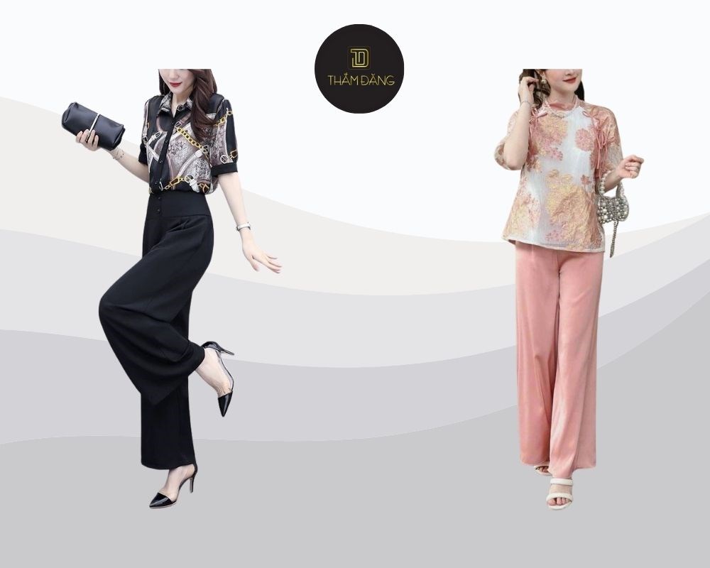 Những mẫu đồ bộ quần ống suông mùa hè