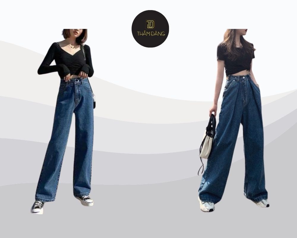 Phối áo croptop với quần ống rộng hack dáng