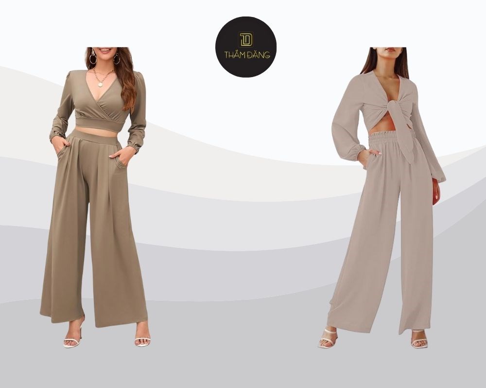 Phối áo croptop với quần ống rộng quyến rũ