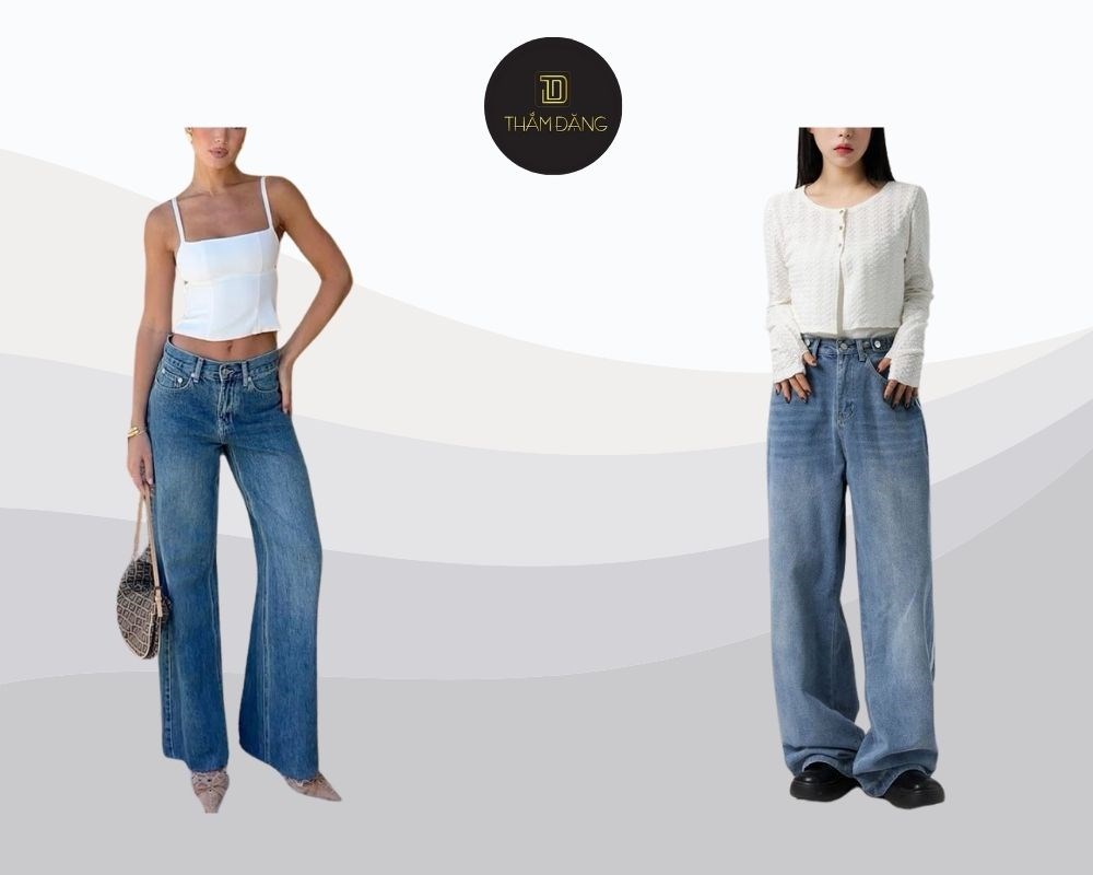 Phối áo croptop với quần ống rộng phong cách